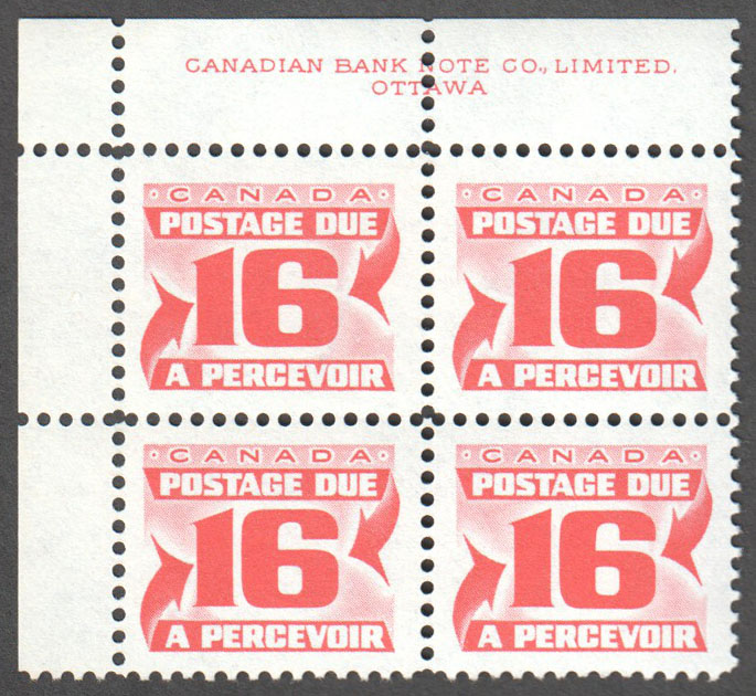 Canada Scott J37i MNH PB UL - Click Image to Close